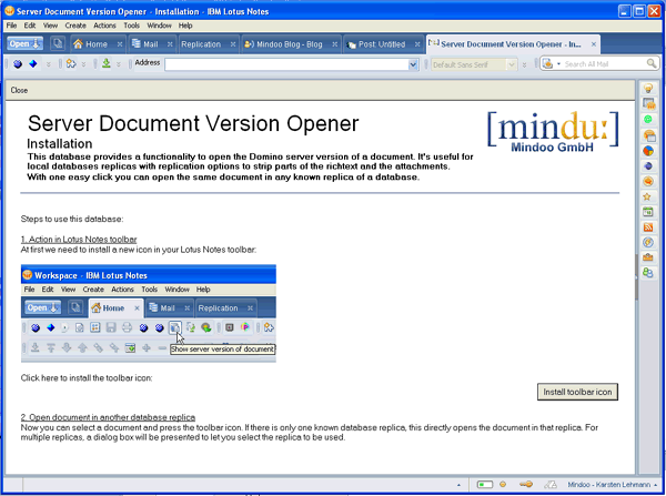 Image:A simple tool to open the server replica instance of a local document